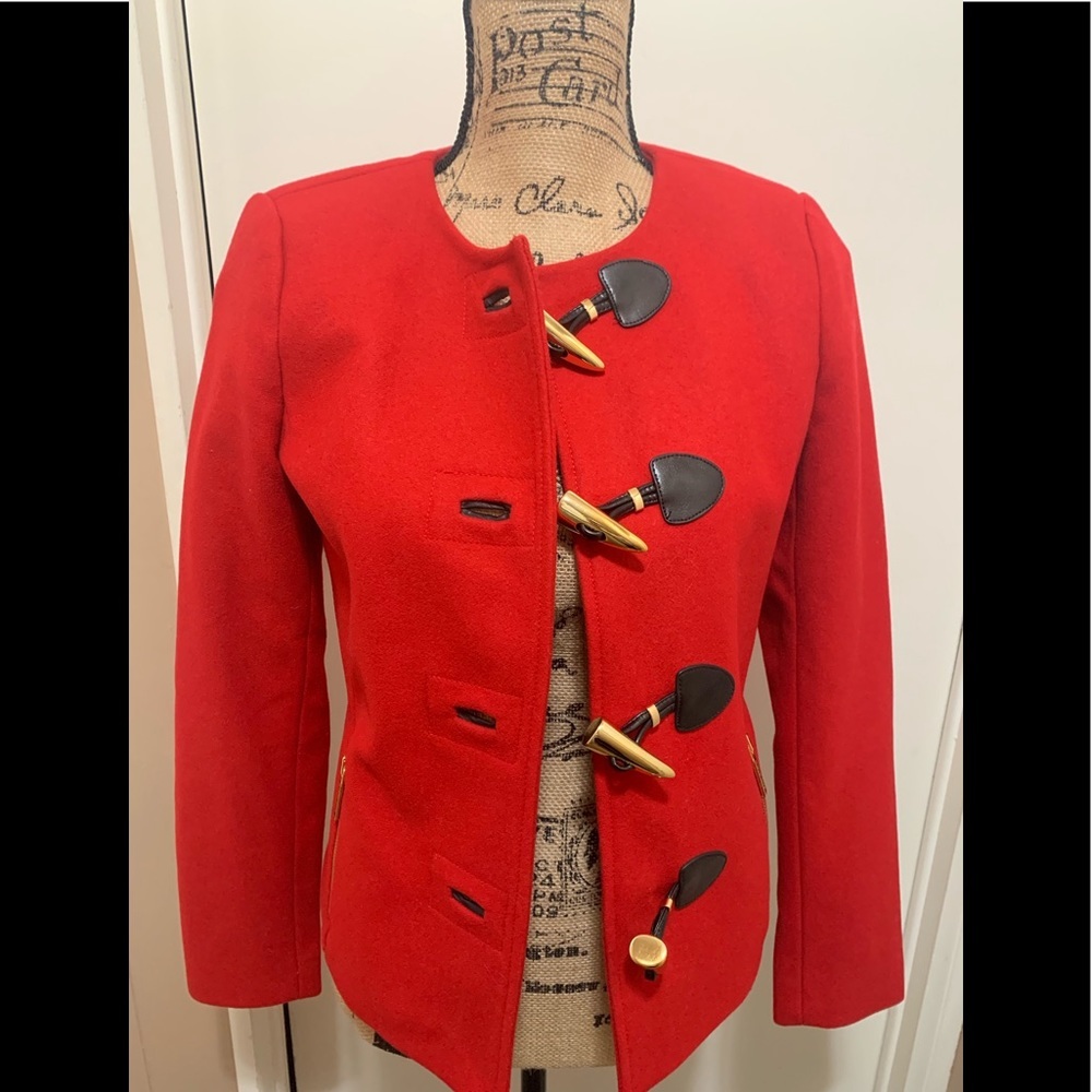 MICHAEL Michael Kors Blazer Jacket Red Wool Sz 2
